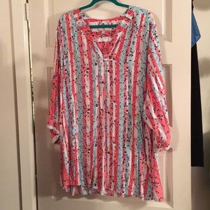 Three Quarter Sleeve Tab Front Tunic